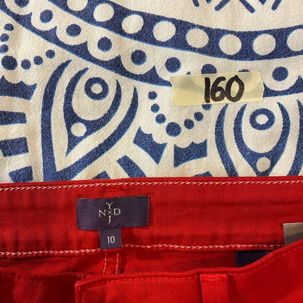 NYDJ RED SKINNY JEANS SIZE 9/10 30 28” ANKLE BEAUTIFUL EUC SLIMMING WONEN - Picture 13 of 13